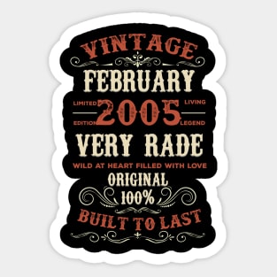 Vintage February 2005 Original Built To Last Original Built To Last Birthday Sticker